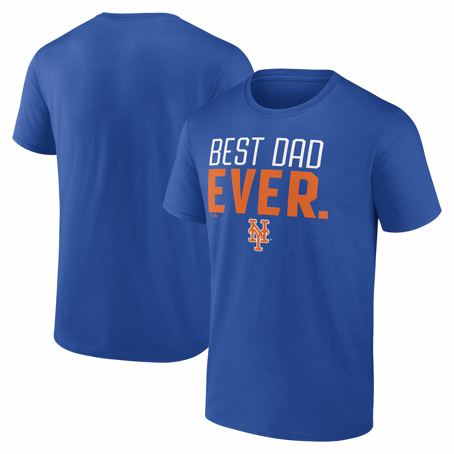 Men's New York Mets Royal Best Dad Ever T-Shirt - Puhuasuan