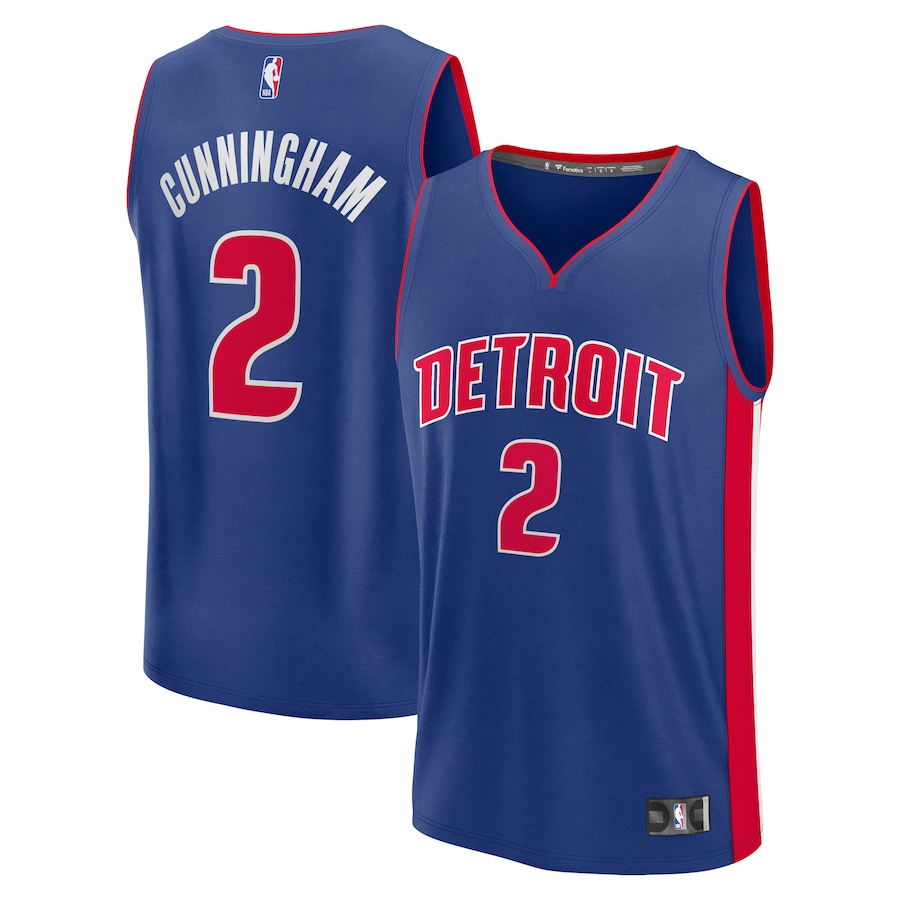 Men's Detroit Pistons Cade Cunningham Fanatics Blue Fast Break Replica Player Jersey - Icon Edition - Puhuasuan