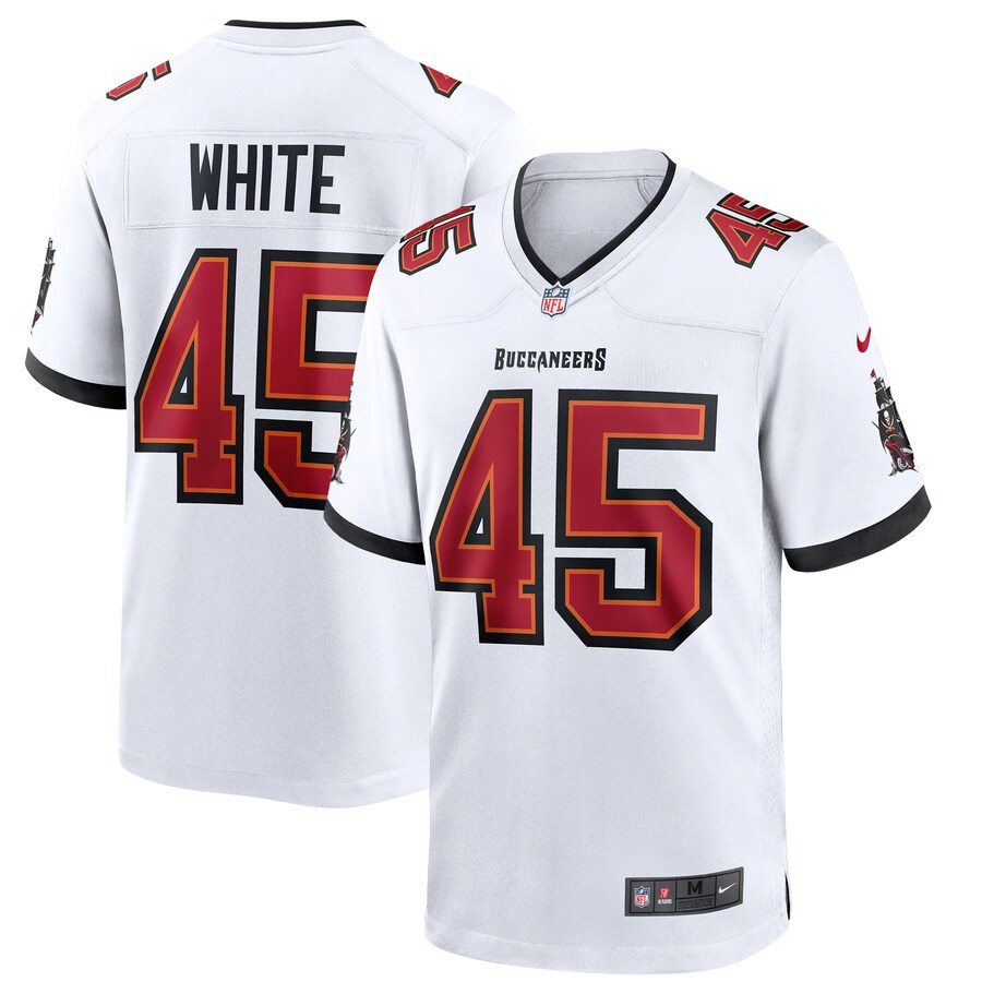 Men's Tampa Bay Buccaneers Devin White Nike White Game Jersey - Puhuasuan