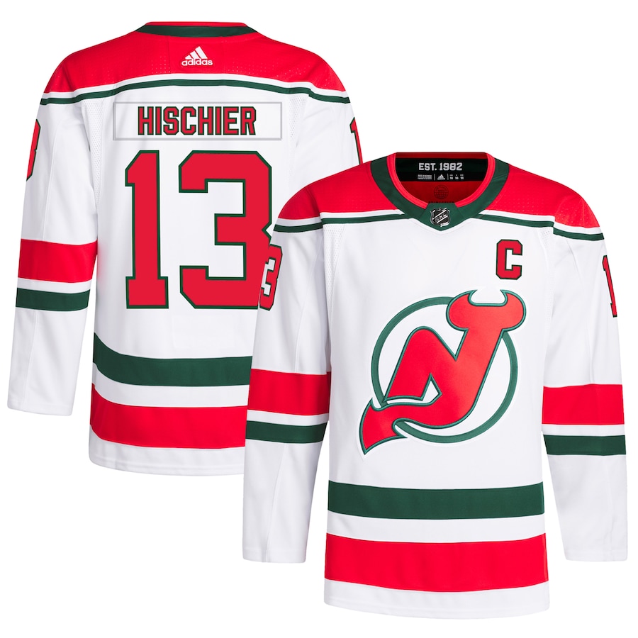 Men's New Jersey Devils Nico Hischier adidas White Alternate Primegreen Authentic Player Jersey - Puhuasuan