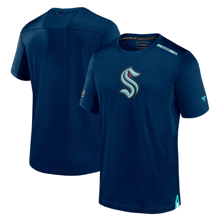 Men's Seattle Kraken Fanatics Deep Sea Blue Authentic Pro Performance T-Shirt - Puhuasuan