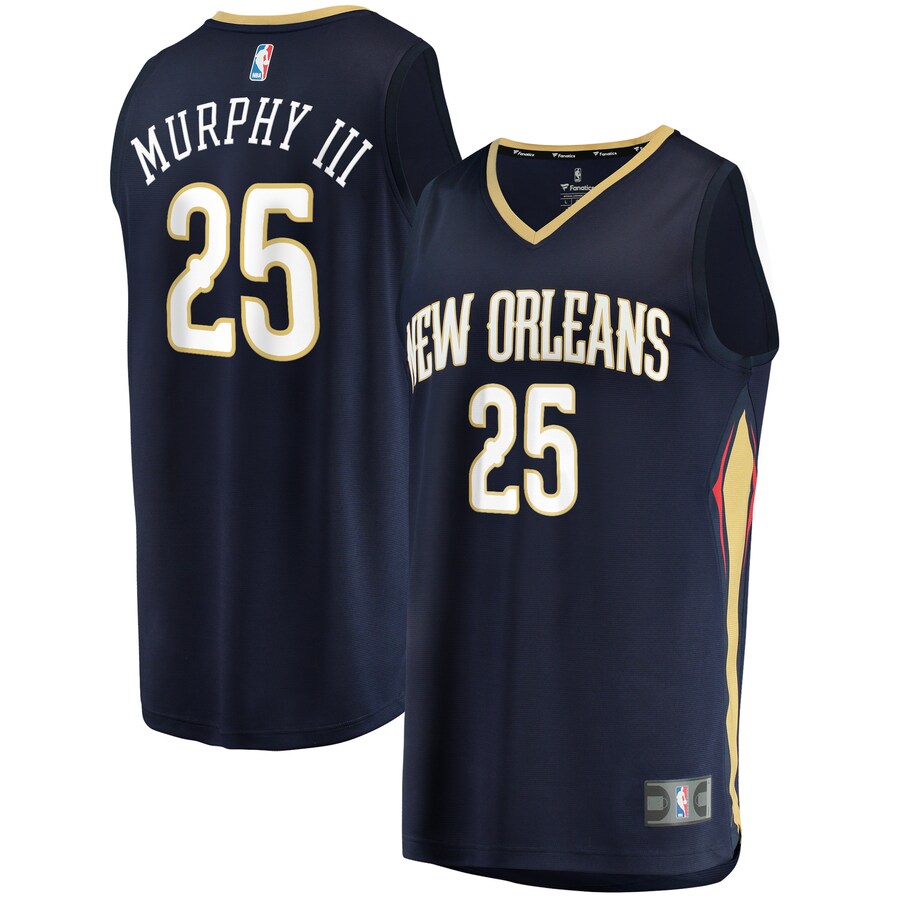 Men's New Orleans Pelicans Trey Murphy III Fanatics Navy Fast Break Replica Jersey - Icon Edition - Puhuasuan
