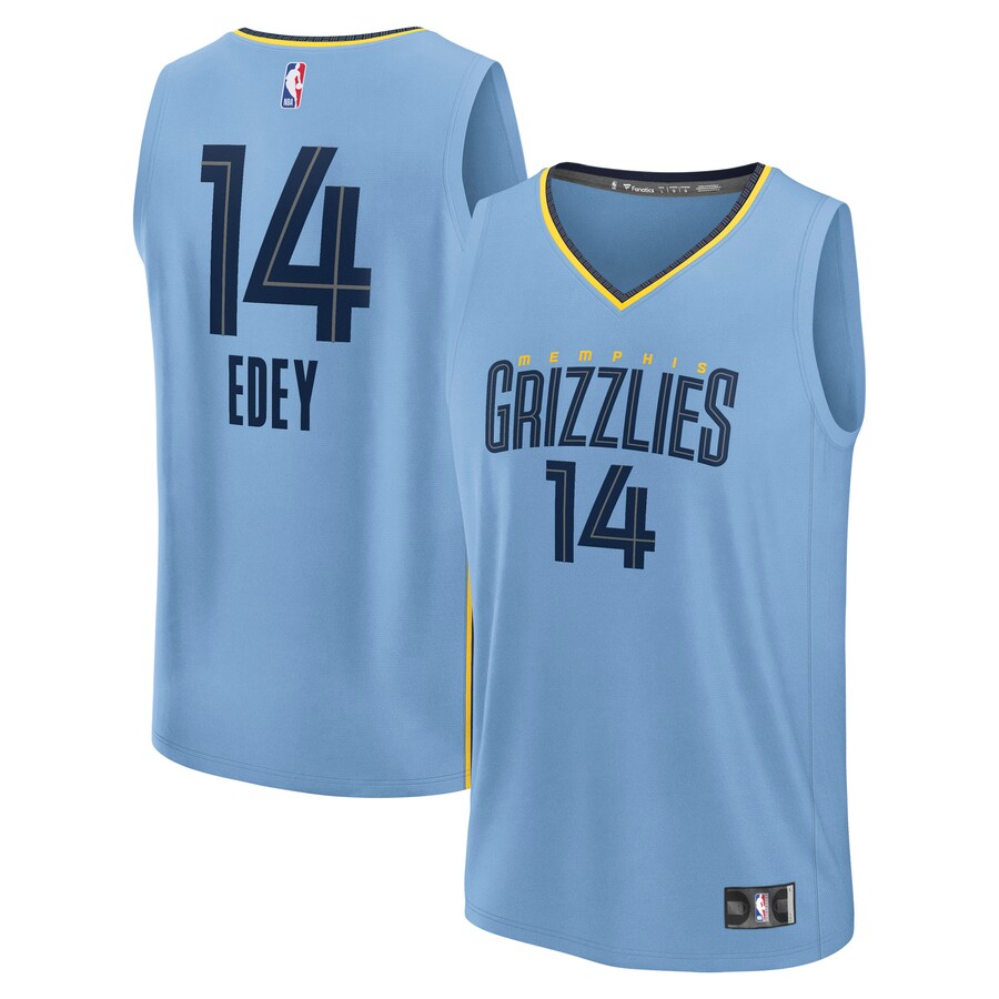 Men's Memphis Grizzlies Zach Edey Fanatics Light Blue Fast Break Replica Player Jersey - Statement Edition - Puhuasuan