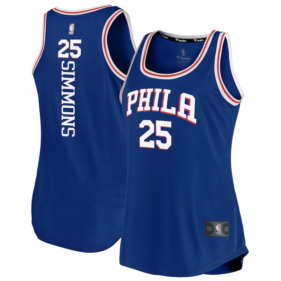 Women's Philadelphia 76ers Ben Simmons Fanatics Royal Fast Break Team Tank Jersey - Icon Edition - Puhuasuan