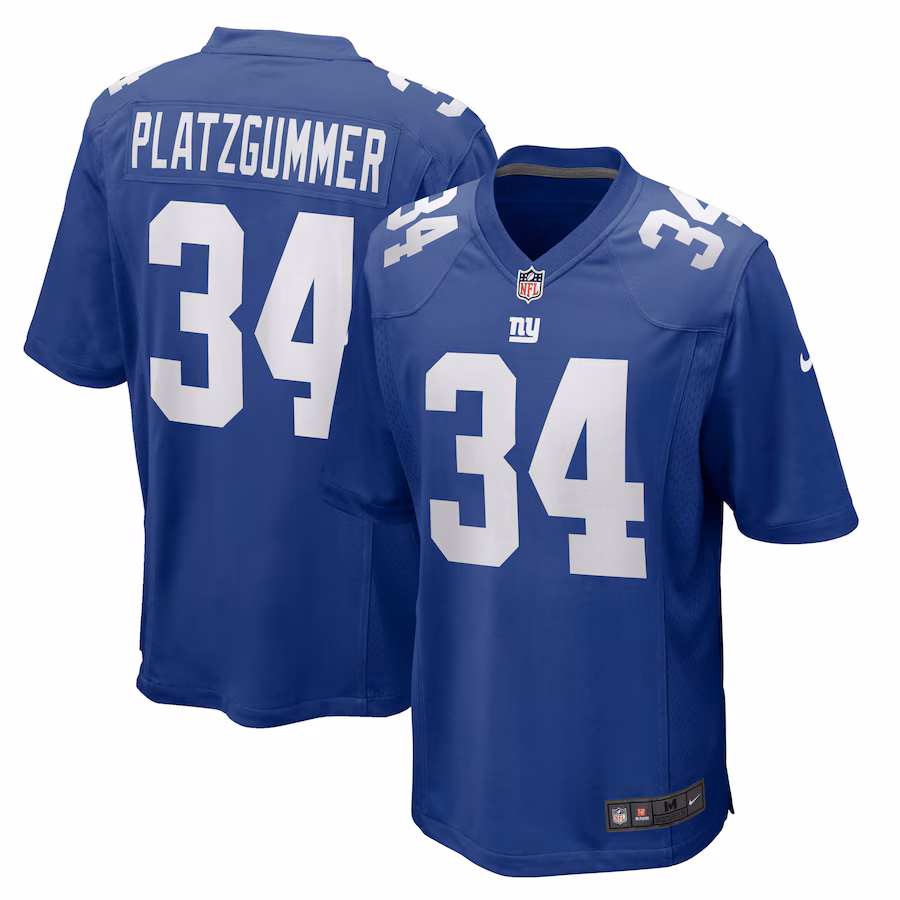 Men's New York Giants Sandro Platzgummer Nike Royal Game Player Jersey - Puhuasuan