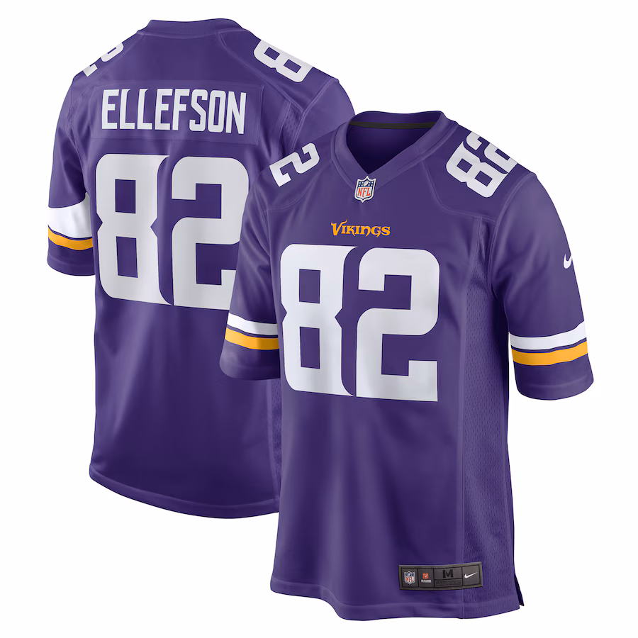 Men's Minnesota Vikings Ben Ellefson Nike Purple Game Jersey - Puhuasuan