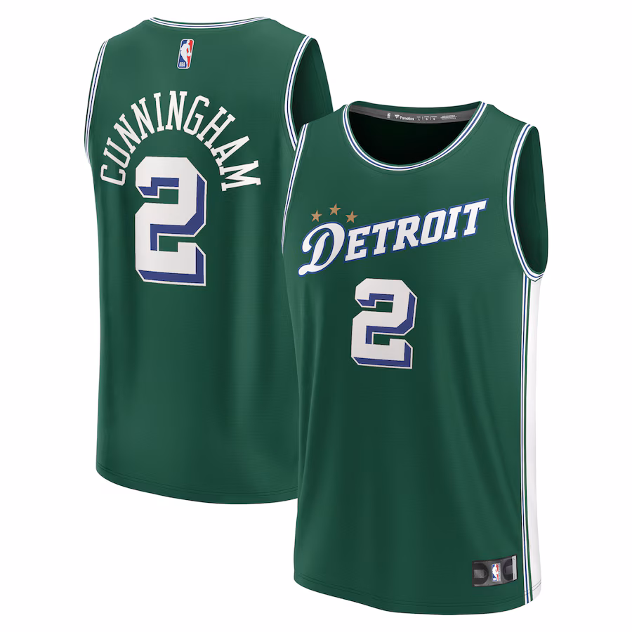 Youth Detroit Pistons Cade Cunningham Fanatics Green Fastbreak Jersey - City Edition - Puhuasuan
