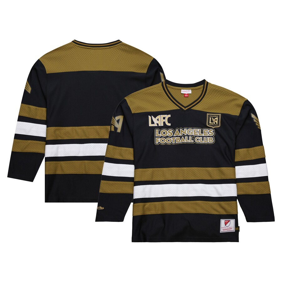 Men's LAFC Mitchell & Ness Gold Stateside V-Neck Long Sleeve Jersey - Puhuasuan