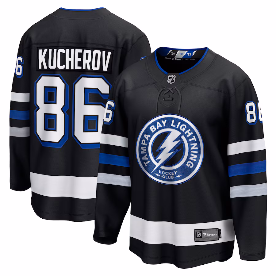 Men's Tampa Bay Lightning Nikita Kucherov Fanatics Black Alternate Premier Breakaway Player Jersey - Puhuasuan
