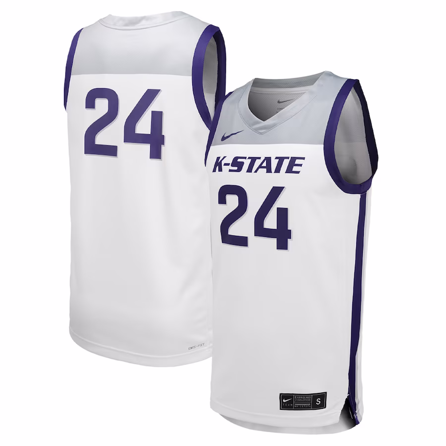 #23 Kansas State Wildcats Nike Unisex Team Replica Basketball Jersey - White - Puhuasuan