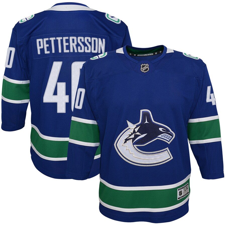 Youth Vancouver Canucks Elias Pettersson Blue 2019/20 Home Premier Player Jersey - Puhuasuan