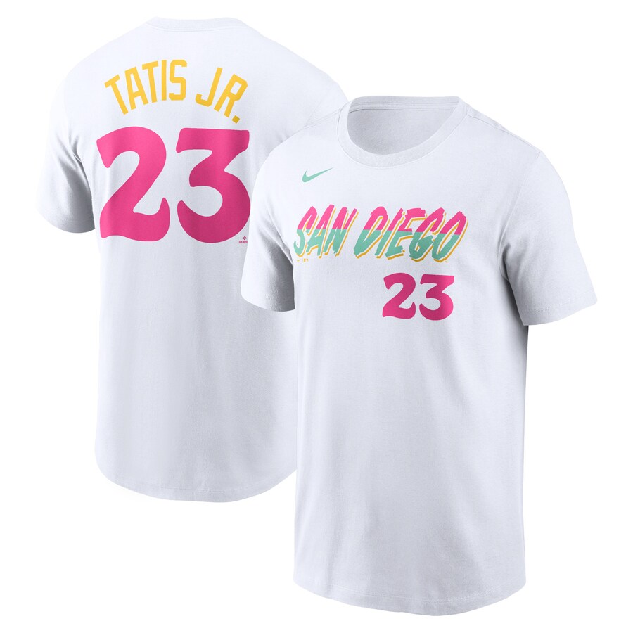 Men's San Diego Padres Fernando Tatis Jr. Nike White City Connect Name & Number T-Shirt - Puhuasuan