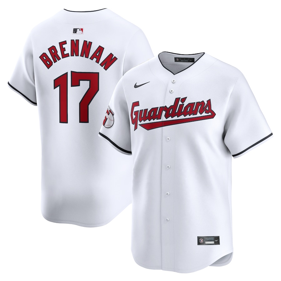 Men's Cleveland Guardians Will Brennan Nike White Home Limited Player Jersey - Puhuasuan