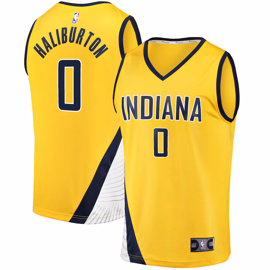 Youth Indiana Pacers Tyrese Haliburton Fanatics Gold Fast Break Replica Jersey - Statement Edition - Puhuasuan