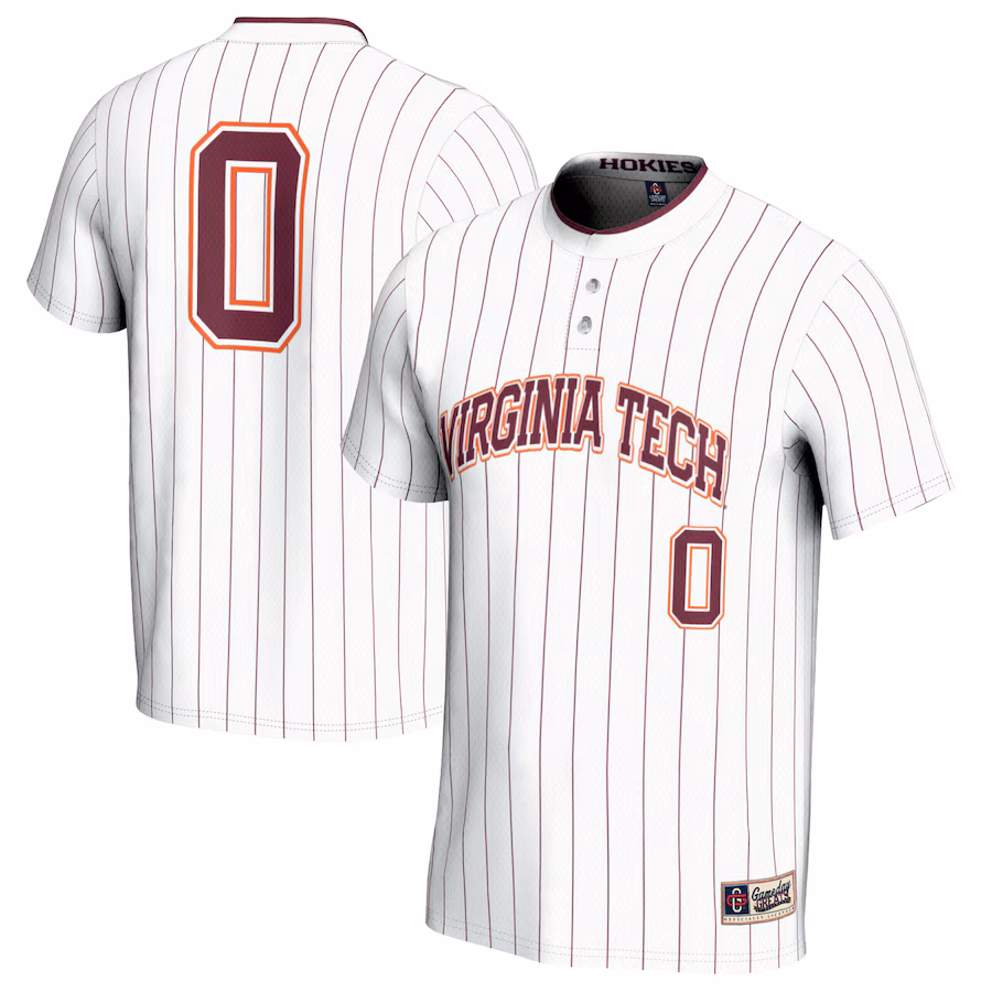 #0 Virginia Tech Hokies GameDay Greats Youth Softball Fashion Jersey - White - Puhuasuan