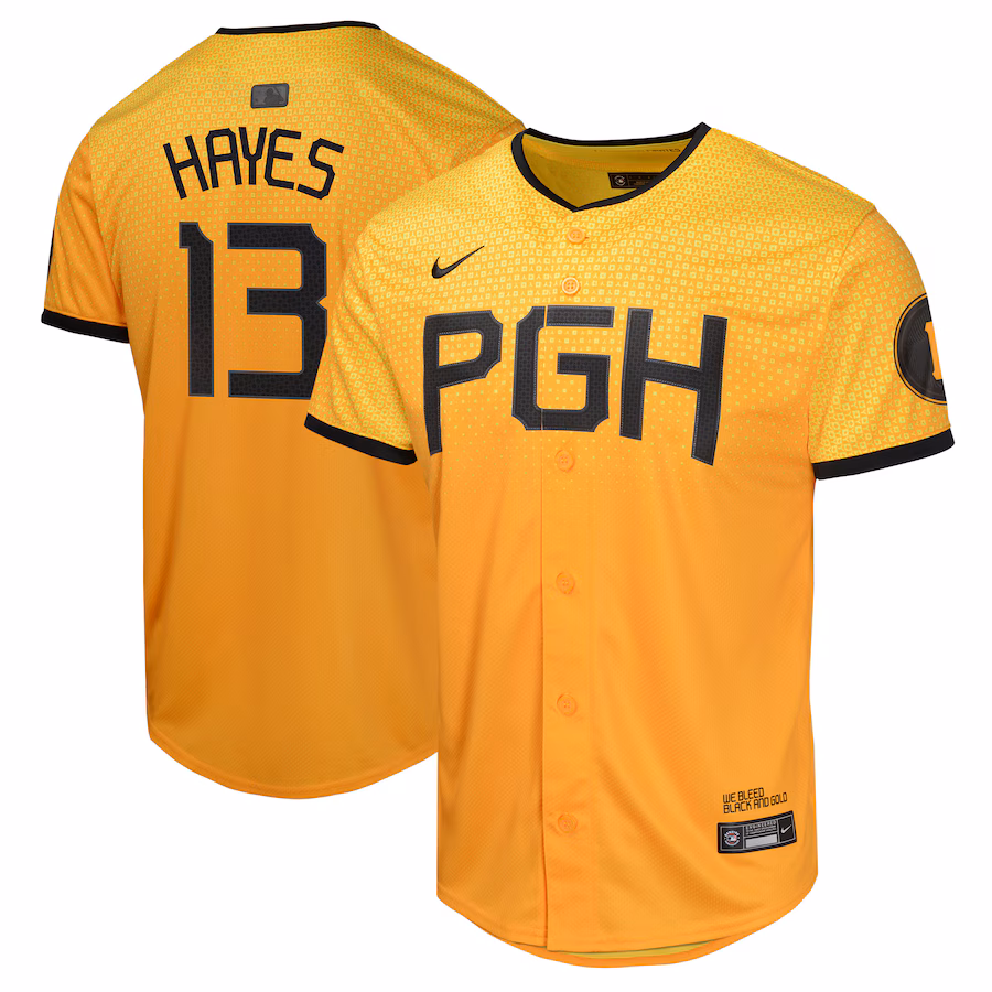 Youth Pittsburgh Pirates Ke'Bryan Hayes Nike Gold City Connect Limited Player Jersey - Puhuasuan