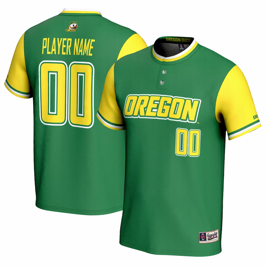 Oregon Ducks GameDay Greats Youth NIL Pick-A-Player Lightweight Softball Jersey - Green - Puhuasuan