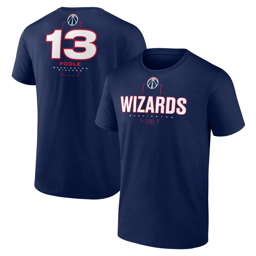 Men's Washington Wizards Jordan Poole Navy Behind The Back Name & Number T-Shirt - Puhuasuan