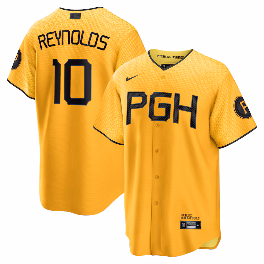 Men's Pittsburgh Pirates Bryan Reynolds Nike Gold City Connect Replica Player Jersey - Puhuasuan