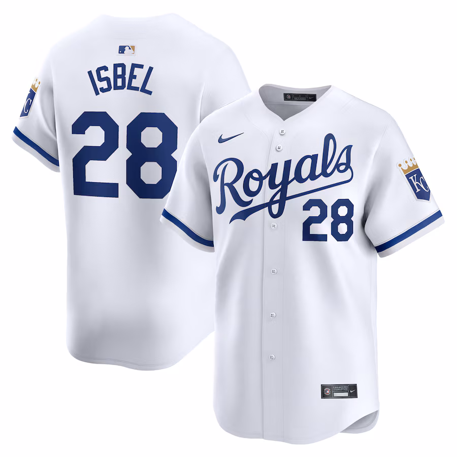 Men's Kansas City Royals Kyle Isbel Nike White Home Limited Player Jersey - Puhuasuan