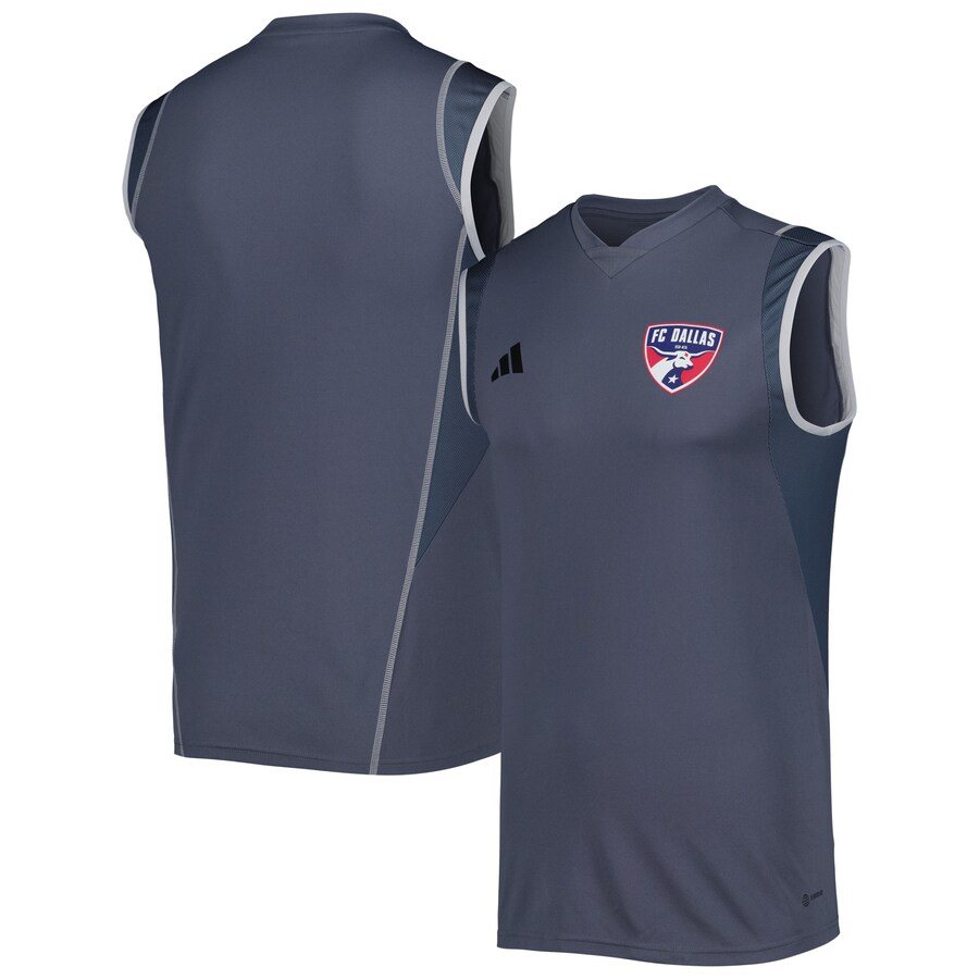 Men's FC Dallas adidas Gray 2023 On-Field Sleeveless Training Jersey - Puhuasuan