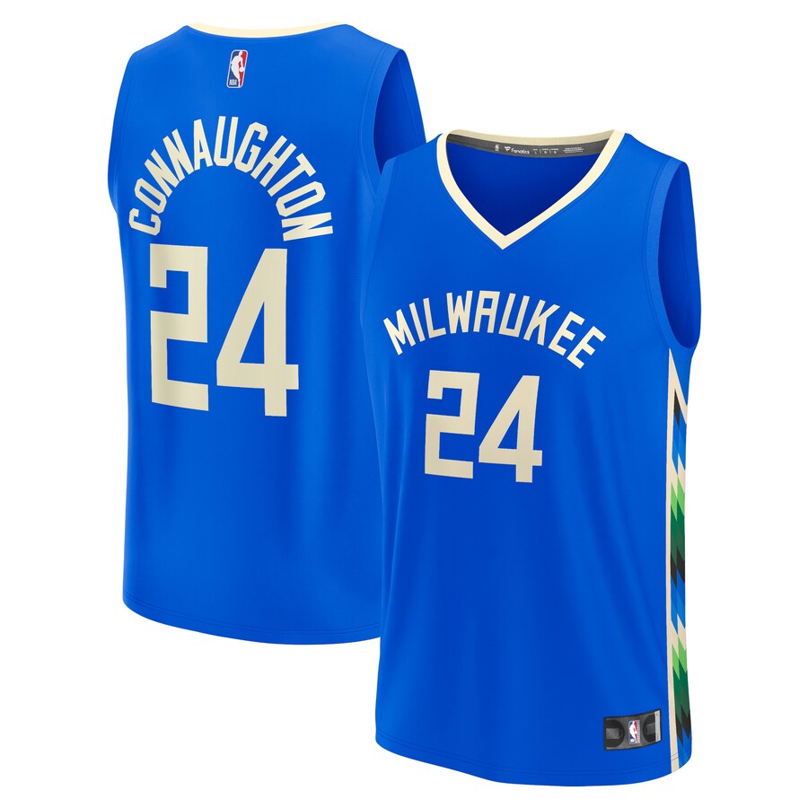 Men's Milwaukee Bucks Pat Connaughton Fanatics Royal Fastbreak Jersey - City Edition - Puhuasuan