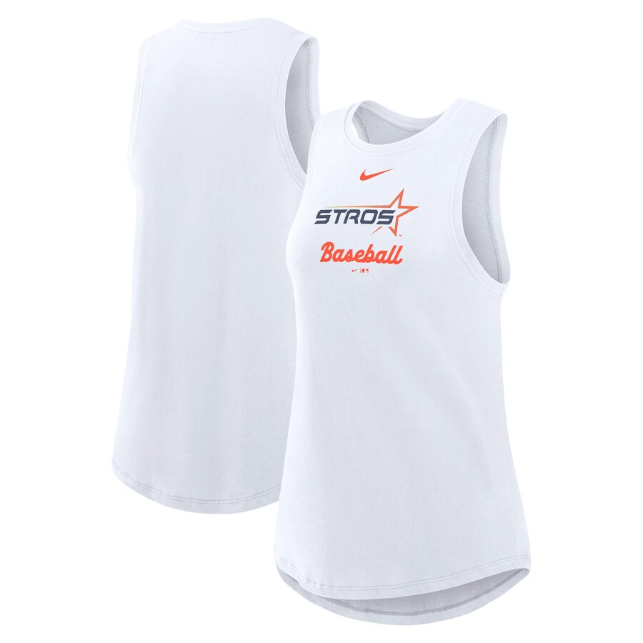 Women's Houston Astros Nike White 2025 City Connect Tri-Code High Neck Performance Tank Top - Puhuasuan
