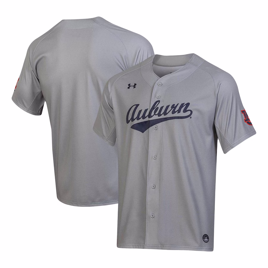 Auburn Tigers Under Armour Replica Baseball Jersey - Gray - Puhuasuan