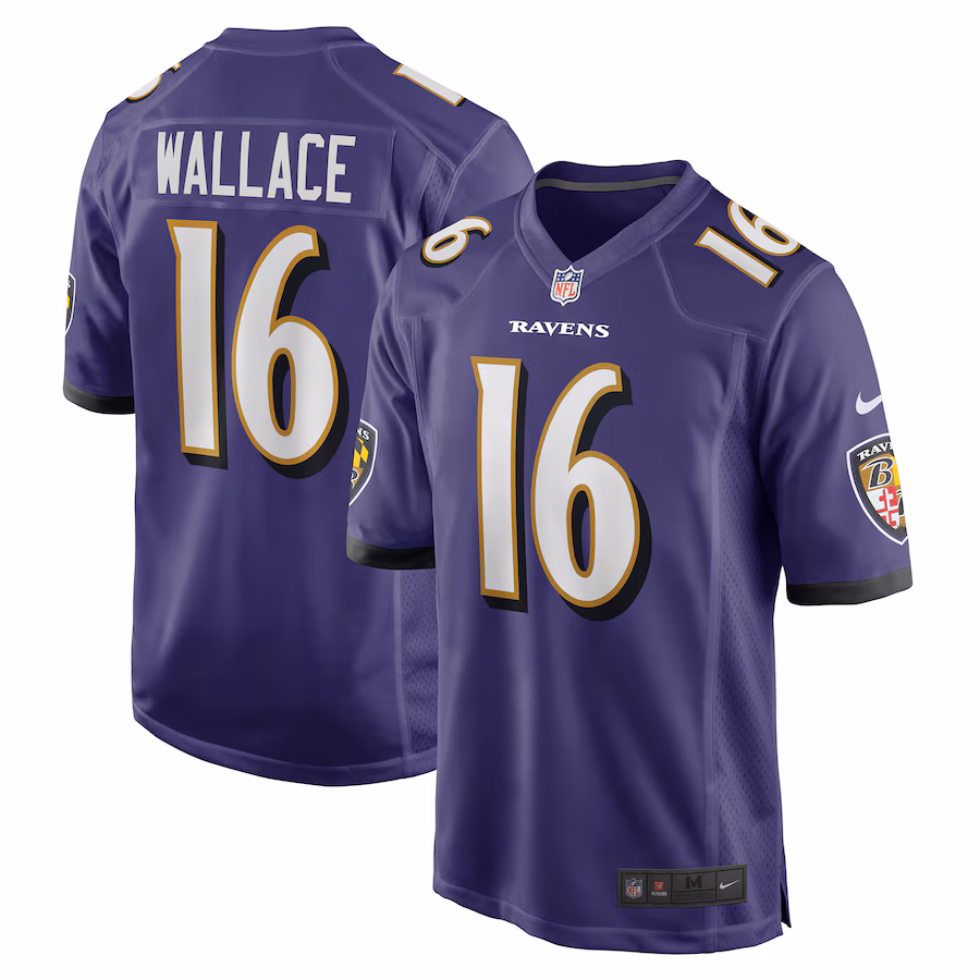 Men's Baltimore Ravens Tylan Wallace Nike Purple Game Jersey - Puhuasuan