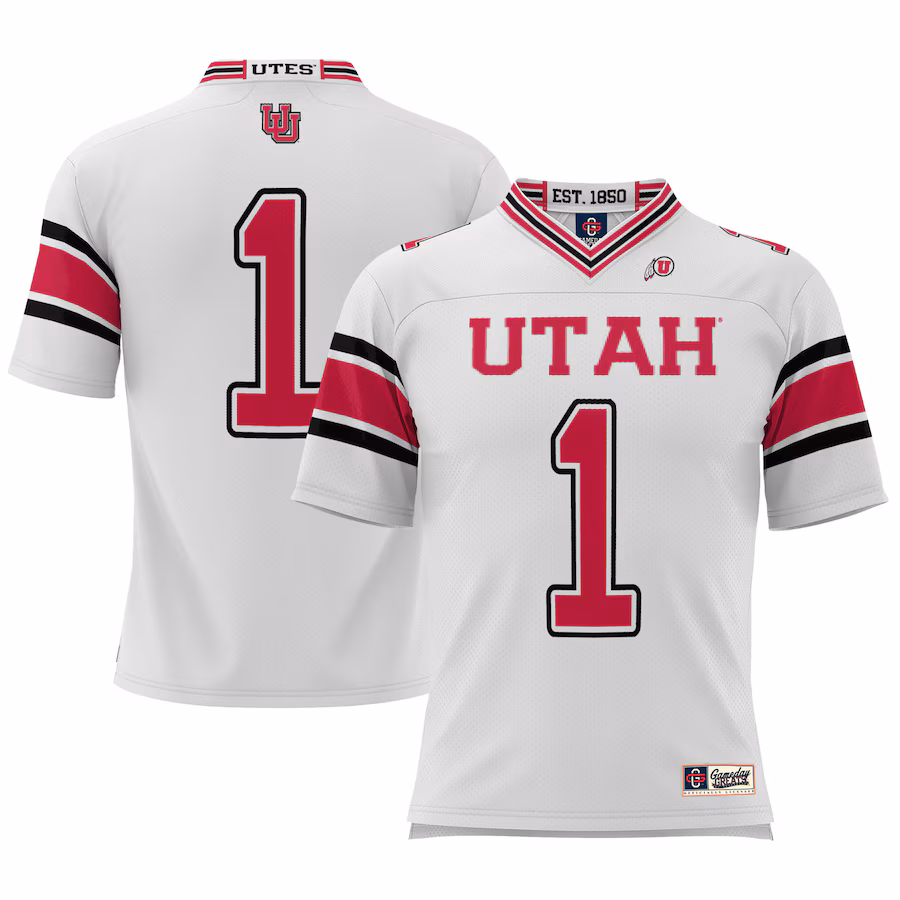 #1 Utah Utes GameDay Greats Football Jersey - Cardinal - Puhuasuan