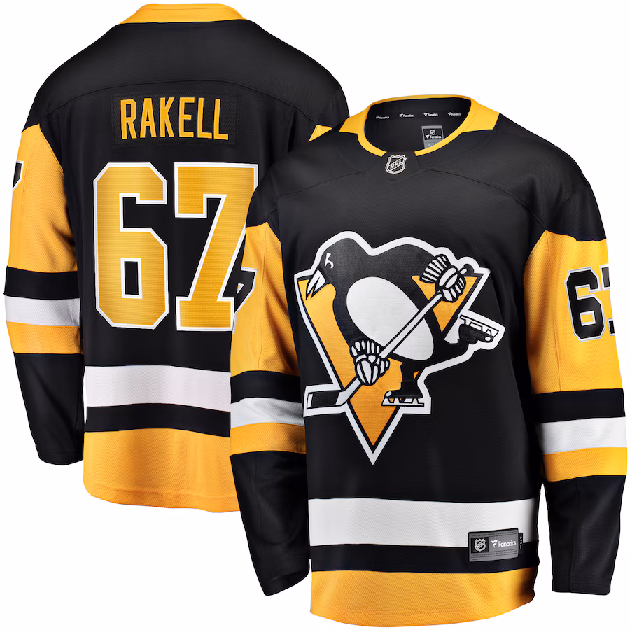 Men's Pittsburgh Penguins Rickard Rakell Fanatics Black Home Breakaway Player Jersey - Puhuasuan