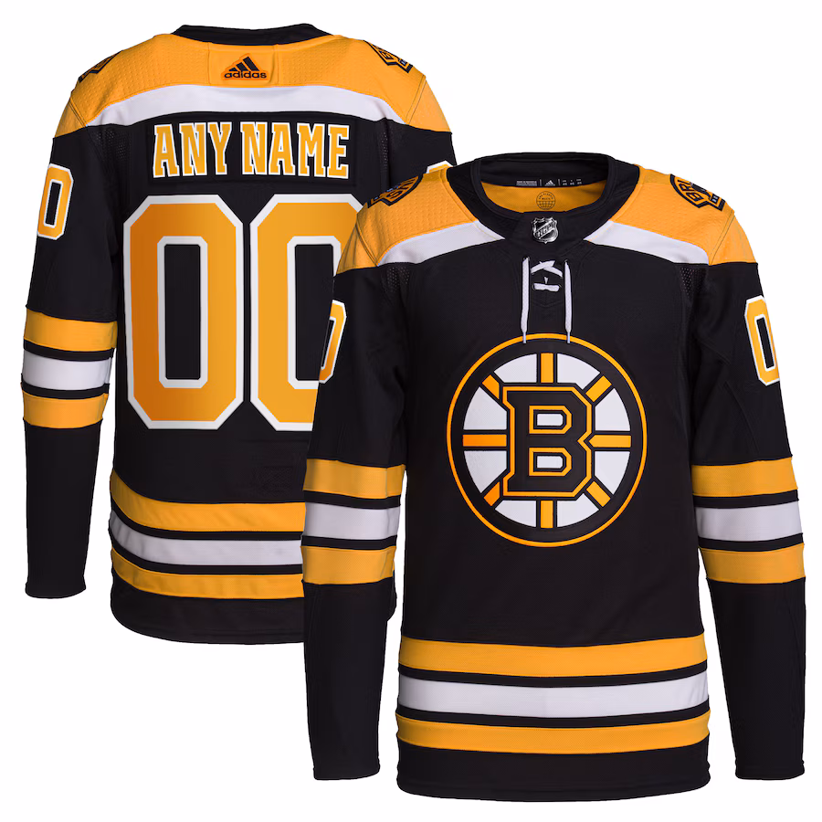 Men's Boston Bruins adidas Black Home Primegreen Authentic Custom Jersey - Puhuasuan