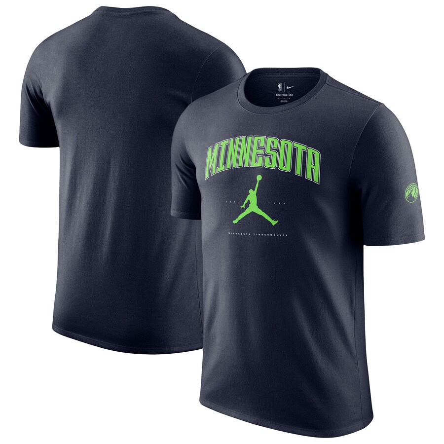 Unisex Minnesota Timberwolves Jordan Brand Navy Essential Cities T-Shirt - Puhuasuan