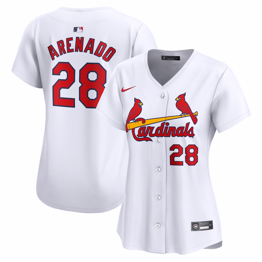 Women's St. Louis Cardinals Nolan Arenado Nike White Home Limited Player Jersey - Puhuasuan