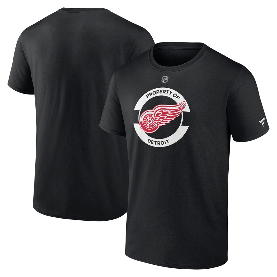 Men's Detroit Red Wings Fanatics Black Authentic Pro Core Secondary T-Shirt - Puhuasuan
