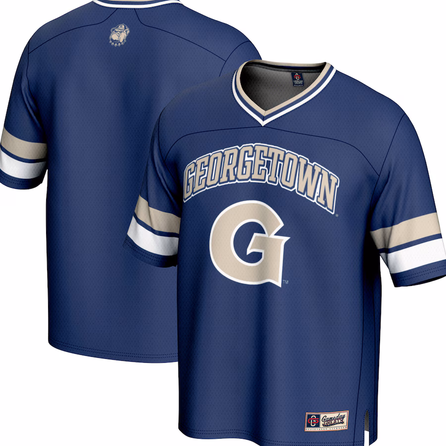 Men's GameDay Greats Navy Georgetown Hoyas Spirit Football Jersey - Puhuasuan