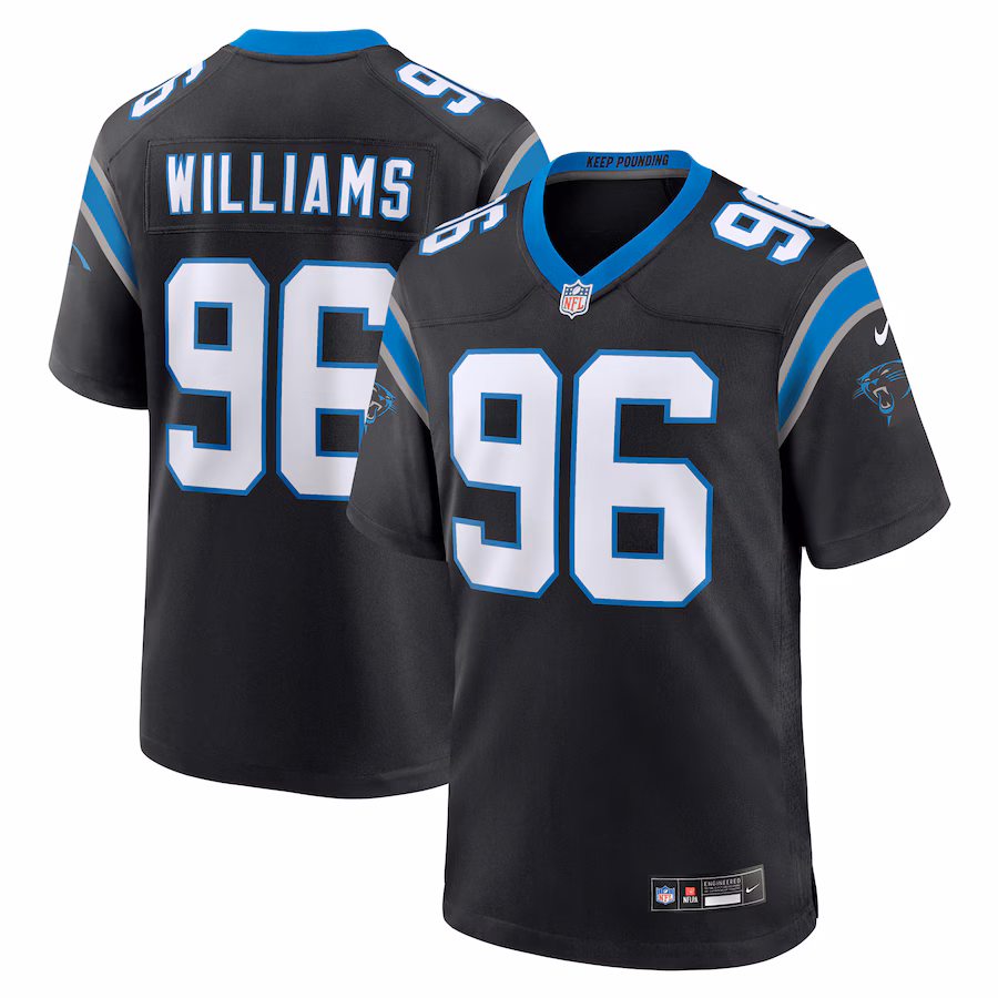 Men's Carolina Panthers DeShawn Williams Nike Black Game Player Jersey - Puhuasuan