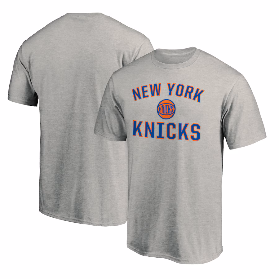 Men's New York Knicks  Heather Gray Victory Arch T-Shirt - Puhuasuan
