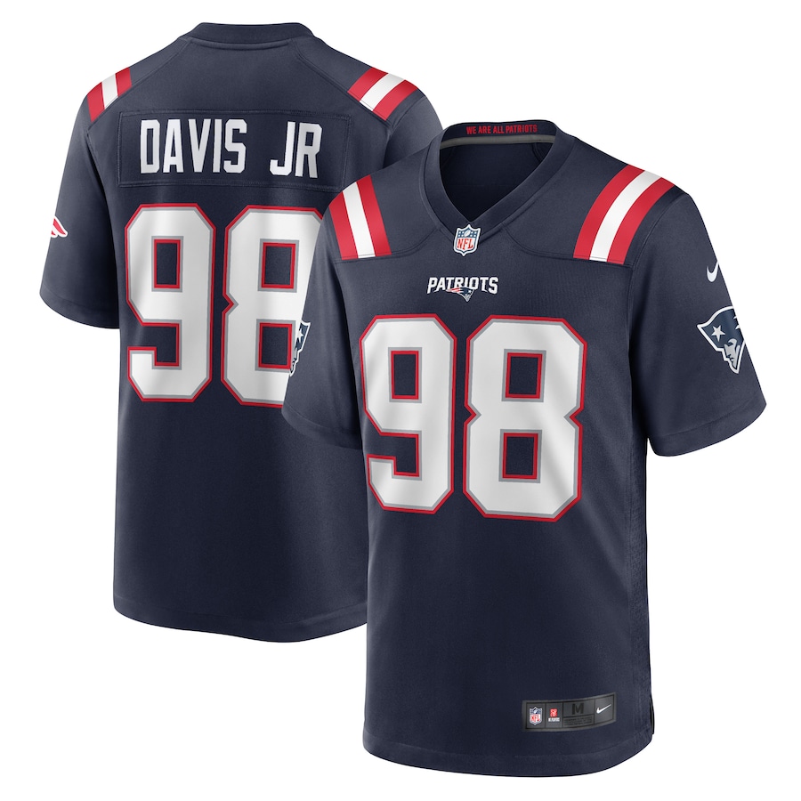 Men's New England Patriots Carl Davis Jr. Nike Navy Game Player Jersey - Puhuasuan