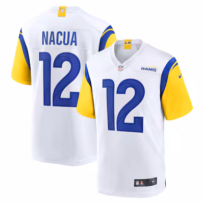 Men's Los Angeles Rams Puka Nacua Nike White Game Player Jersey - Puhuasuan