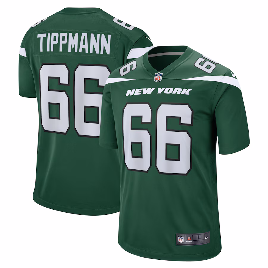 Men's New York Jets Joe Tippmann Nike Gotham Green  Game Jersey - Puhuasuan