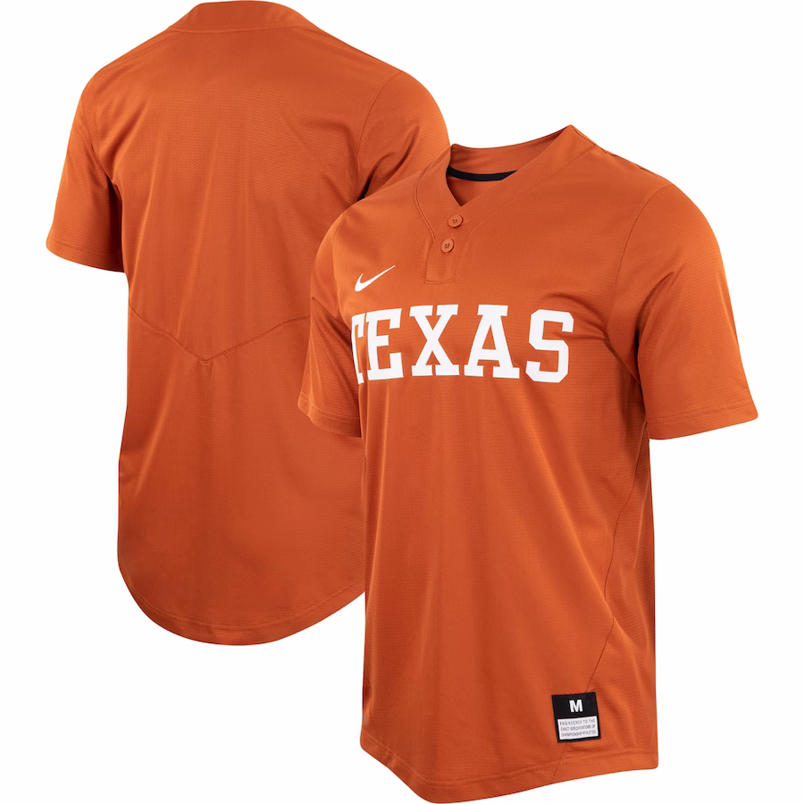 Texas Longhorns Nike Unisex Two-Button Replica Softball Jersey - Texas Orange - Puhuasuan