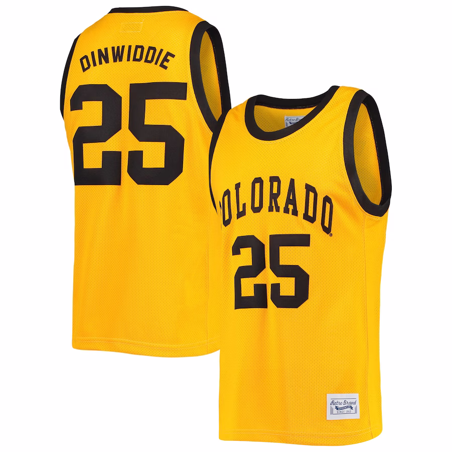 Spencer Dinwiddie Colorado Buffaloes Original Retro Brand Commemorative Classic Basketball Jersey - Gold - Puhuasuan