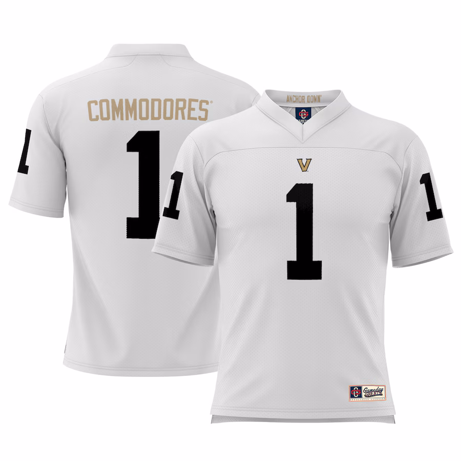 Youth GameDay Greats #1  White Vanderbilt Commodores Football Jersey - Puhuasuan