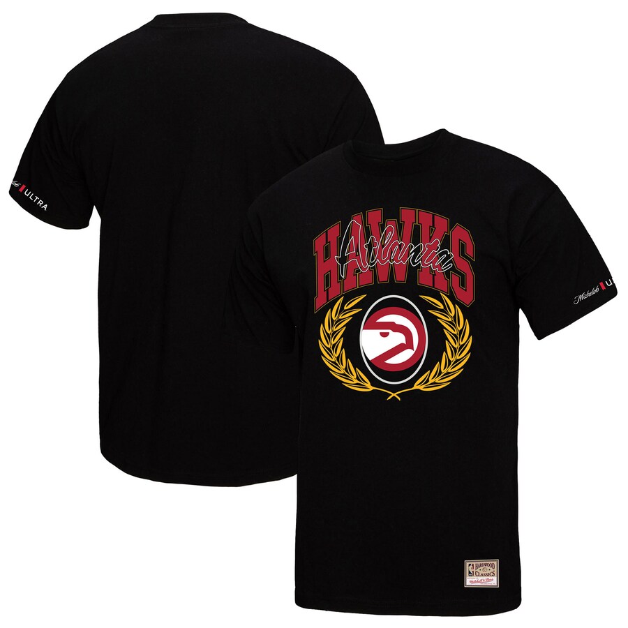 Men's Atlanta Hawks Mitchell & Ness Black NBA x Michelob Ultra Rewind II T-Shirt - Puhuasuan