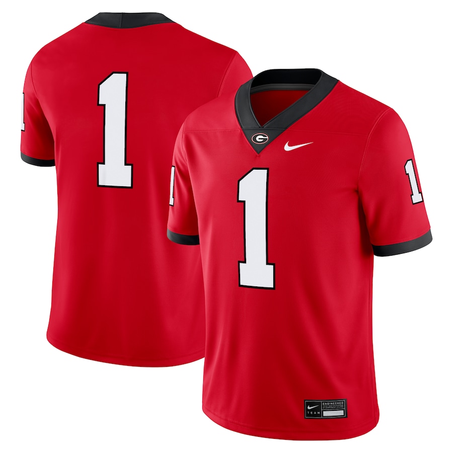 Men's Nike #1 Red Georgia Bulldogs Game Jersey - Puhuasuan