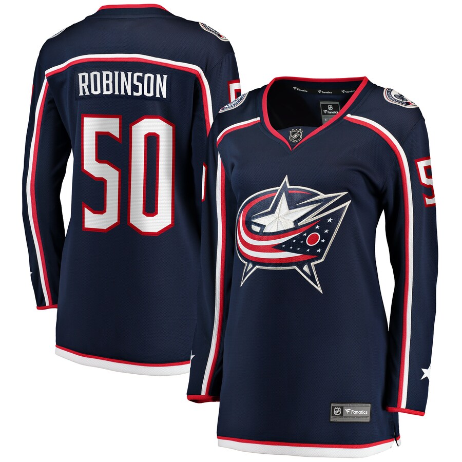 Women's Columbus Blue Jackets Eric Robinson Fanatics Branded Navy Home Breakaway Player Jersey - Puhuasuan
