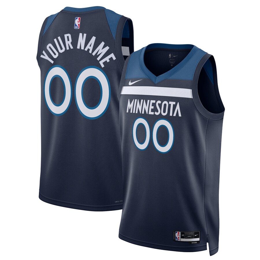 Unisex Minnesota Timberwolves Nike Navy Swingman Custom Jersey - Icon Edition - Puhuasuan