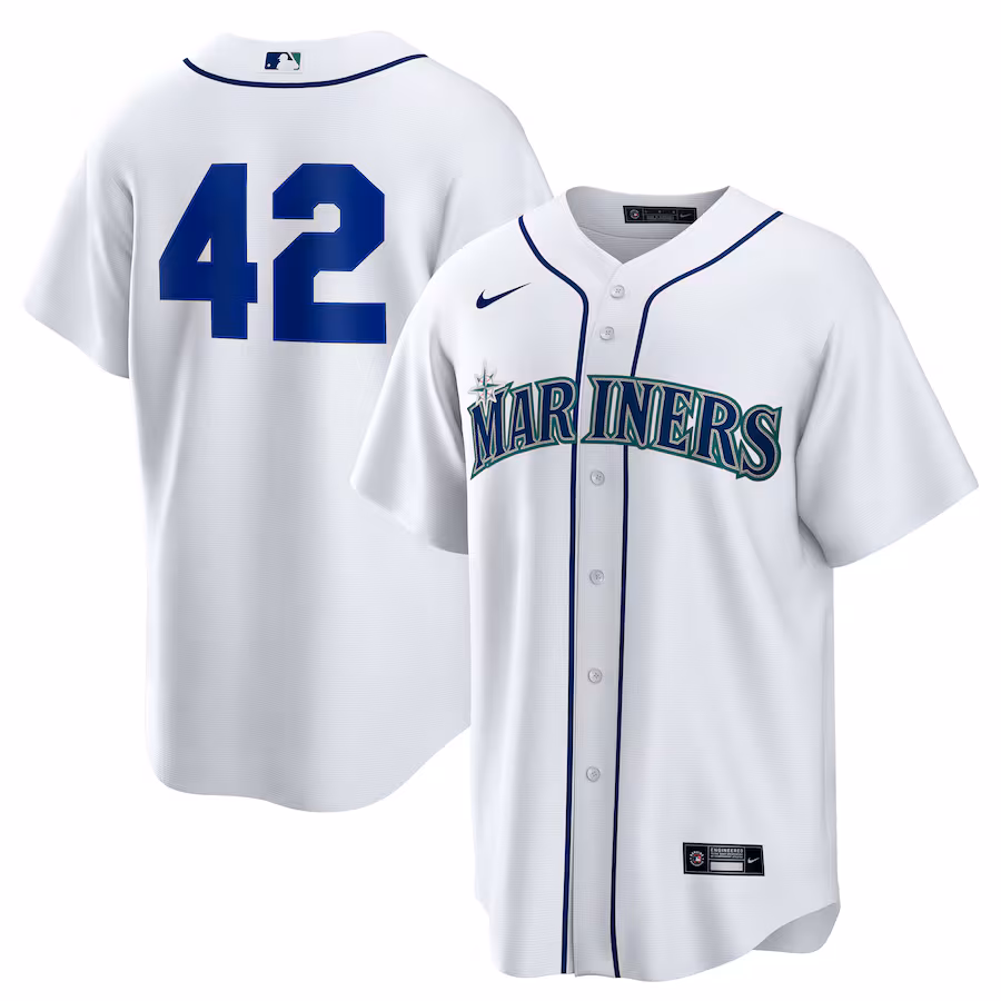 Men's Seattle Mariners Nike White Home 2025 Jackie Robinson Day Replica Jersey - Puhuasuan