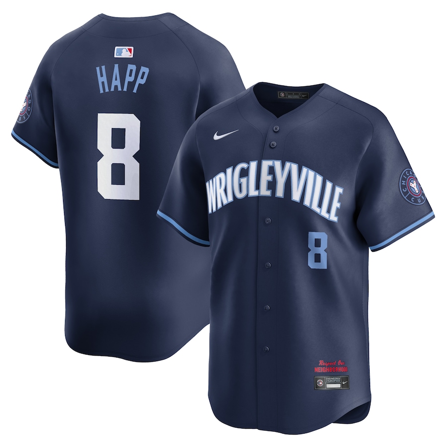 Men's Chicago Cubs Ian Happ Nike Navy City Connect Limited Player Jersey - Puhuasuan